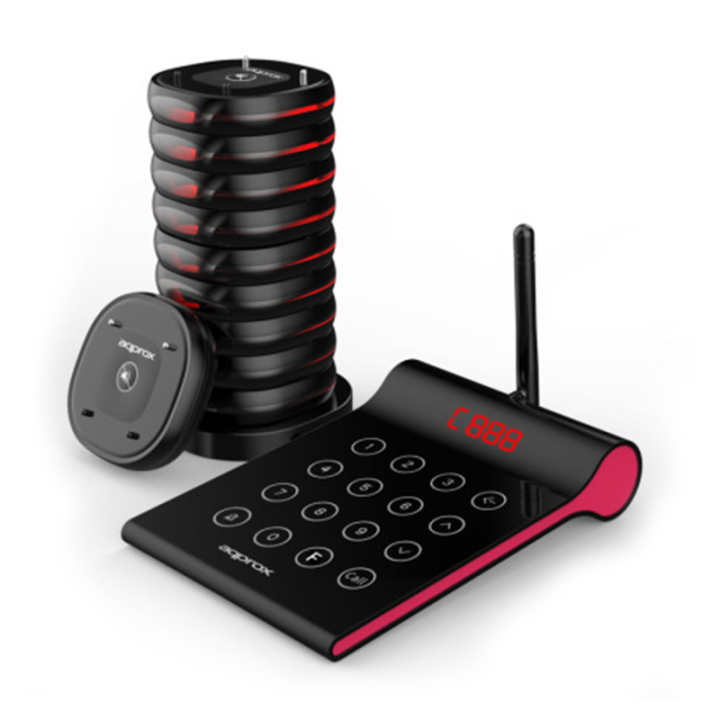 Kit Avisador De Clientes Approx 10 Avisadores Rango 400m 32h De Bateria Transmisor Tactil 4 Digitos Con Base De Carga Para 10 - Imagen 5