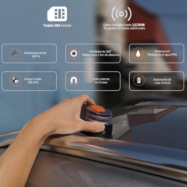 Baliza De Emergencia V16 Ebox Geolocalizada Homologada Datos Hasta 12/2038 - Imagen 2