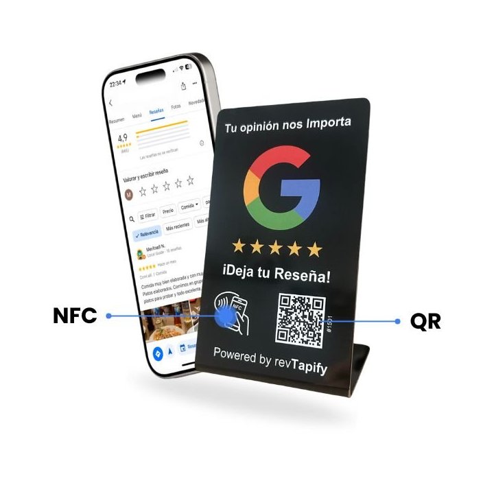 Stand Nfc Para Reseñas De Google De Revtapify Tecnologia Nfc Y Codigo Qr - Imagen 4