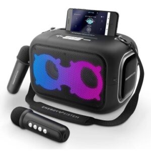 ALTAVOZ BLUETOOTH PORTABLE ENERGY SISTEM KARAOKESTAR 60W TRUE WIRELESS LED 8h BAT 2 MIC INALAMBRICOS SOPORTE PARA MOVIL