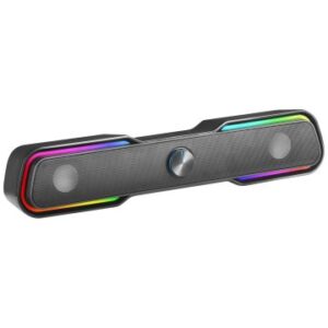 BARRA DE SONIDO BLUETOOTH MARS GAMING MSBX BLACK 10W RMS ILUMINACION RGB DINAMICO PROCESADOR DSP
