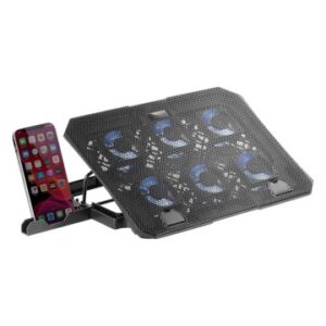 BASE DE REFRIGERACION PARA PORTATILES MARAS GAMING MNBC23 6 VENTILADORES LED AZUL STAND DE 6 POSICIONES ESTRUCTURA DE ACERO Y REGILLA DE ALUMINIO COLO