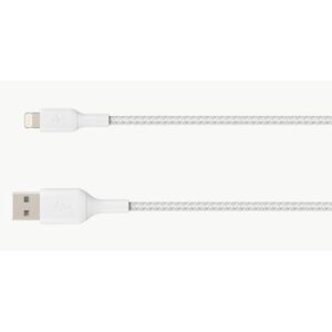 CABLE USB-A A LIGHTNING 1M BELKIN CAA002BT1MWH TRENZADO BOOST CHARGE 1M BLANCO