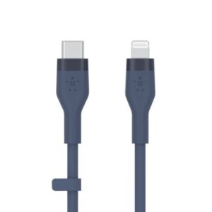CABLE USB-C A LIGHTNING 1M BELKIN CAA009BT1MBL SILICONA CLIP 1M AZUL