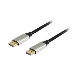 CABLE DISPLAYPORT A DISPLAYPORT PREMIUM 1.4 8K/60Hz 2M MALLA ALGODÓN TRENZADO Y CONECTOR ALUMINIO EQUIP 119262
