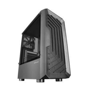 CAJA ATX SEMITORRE GAMING MARS GAMING MC-2000 BLACK FRONTAL MESH VENTANA LATERAL CAMARA DUAL SIN FUENTE DE ALIMENTACION