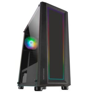 CAJA ATX SEMITORRE GAMING MARS GAMING MC-ART BLACK LATERAL Y FRONTAL PERSONALIZABLE CON ILUMINACION RGB SIN FUENTE DE ALIMENTACION