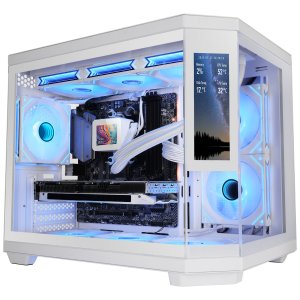 CAJA ATX SEMITORRE GAMING MARS GAMING MC3TCORELCDM 3 CRISTAL TEMPLADO PANTALLA LCD 2x3.5 3x2.5 GPU415mm BLANCO