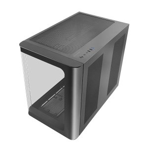 CAJA ATX SEMITORRE GAMING MARS GAMING MCFUSION CRISTAL CURVADO GPU 445mm 2x3.5 3x2.5 NEGRO