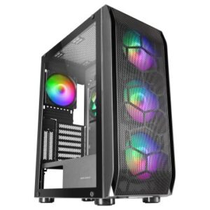 CAJA E-ATX TORRE GAMING MARS GAMING MC-KX XXL BLACK LATERAL CRISTAL TEMPLADO FRONTAL MESH INCLUYE 5 VENTILADORES ARGB SIN FUENTE DE ALIMENTACION