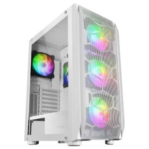 CAJA E-ATX TORRE GAMING MARS GAMING MC-KX XXL WHITE LATERAL CRISTAL TEMPLADO FRONTAL MESH INCLUYE 5 VENTILADORES ARGB SIN FUENTE DE ALIMENTACION