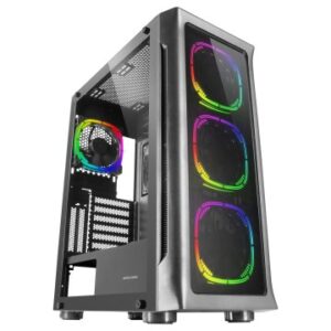 CAJA E-ATX TORRE GAMING MARS GAMING MC-NEO BLACK PREMIUM 4 VENTILADORES ARGB FRONTAL Y LATERAL DE CRISTAL TEMPLADO SIN FUENTE DE ALIMENTACION