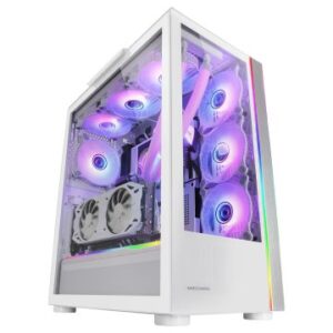 CAJA E-ATX TORRE GAMING MARS GAMING MC-ULTRA WHITE DOBLE LINEA ARGB FRONTAL Y LATERAL DE CRISTAL TEMPLADO SIN FUENTE DE ALIMENTACION