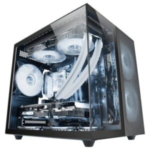 CAJA MICROATX CUBE GAMING MARS GAMING MCNOVAM NEGRA DOBLE PANEL DE CRISTAL TEMPLADO DOBLE CAMARA REJILLA FRONTAL USB-C USB-A 3.0