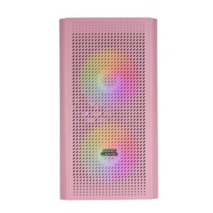 CAJA MICROATX GAMING MARS GAMING MC300 PINK FRONTAL MESH 3xVENTILADORES 120mm RGB LATERAL DE CRISTAL TEMPLADO SIN FUENTE DE ALIMENTACION