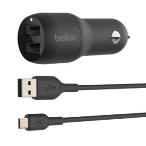 CARGADOR DE COCHE BELKIN CCB001BTBK DOBLE USB-A 24W (12W x2) COLOR NEGRO