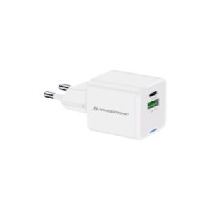 CARGADOR USB GAN CONCEPTRONIC 20W 1xUSB-C PD 1xUSB-A COLOR BLANCO