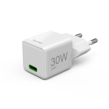 cargador-de-pared-hama-super-mini-1xusb-c-gan-30w-quick-charge-power-delivery-color-blanco