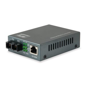 CONVERTIDOR FIBRA LEVEL ONE FVT-1104 RJ45 ETHERNET A FIBRA MONOMODO SC 60KM