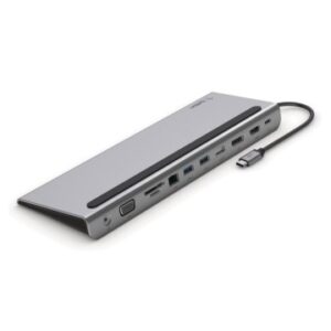 DOCKING USB-C BELKIN INC004BTSGY A 1xHDMI 1xDISPLAYPORT 1xVGA 2xUSB-A 3,0 1x USB-A 2.0 1xUSB-C PD 100W 1xGb RJ45 1xJACK 3,5 mm COLOR GRIS