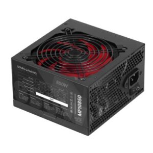 FUENTE DE ALIMENTACION MARS GAMING MPIII 850W, EFICIENCIA 85% PFC ACTIVO VENT 12x12 14db HASWELL DESTINADA PARA REPARACIONES