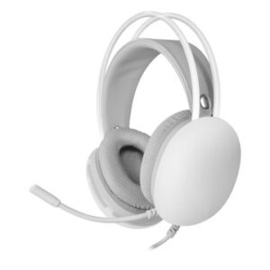 HEADSET MARS GAMING MH-GLOW WHITE JACK 3.5mm Y ALIMENTACION POR USB ILUMINACION 360º CHROMA EN DIADEMA Y AURICULARES SONIDO ULTRA-BASS 3D MICROFONO PR
