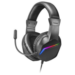 HEADSET MARS GAMING MH122 BLACK ULTRA LIGEROS 184g DRIVERS DE NEODIMO 50mm MICROFONO FLEXIBLE JACK 3.5mm SIMPLE Y DOBLE ILUMINACION FRGB