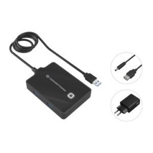 HUB USB3.0 CONCEPTRONIC HUBBIES11B 4 PUERTOS Y CABLE DE 90CM CON ALIMENTADOR