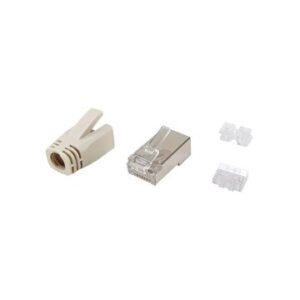 KIT 100 CONECTORES RJ45 EQUIP CATEGORIA 6A 121182 APANTALLADO CON CAPUCHON Y GUIA