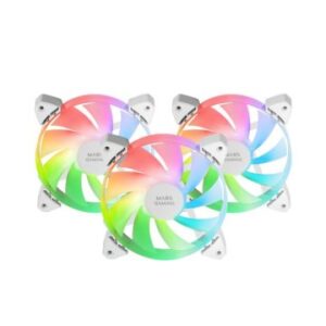 KIT 3xVENTILADOR INTERNO ARGB MARS GAMING MF-3A KIT BLANCO 12x12cm ARGB RAINBOW