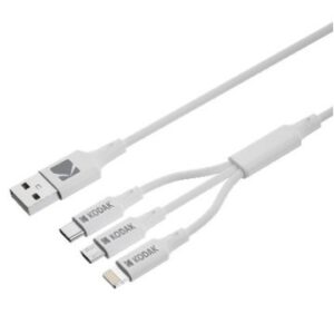 CABLE USB-A 3EN1 1M KODAK 30425835 LIGHTNING MICROUSB USB-C