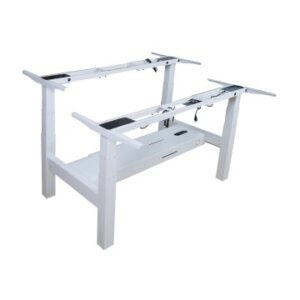 MESA ELECTRICA ERGONOMICA DOBLE "CARA A CARA" ALTURA REGULABLE SIN TABLERO COLOR ESTRUCTURA BLANCO CONTROL TACTIL ALTURA DESDE 645MM-1290MM