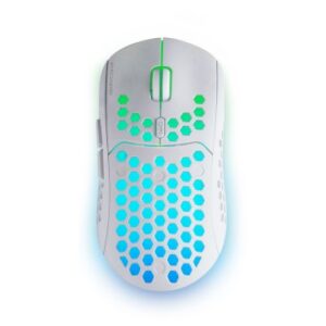 MOUSE MARS GAMING WIRELESS RGB MMW3 WHITE USB 2.4G BATERIA RECARGABLE 3200DPI ULTRALIGERO HIVE ILUMINACION RGB FLOW