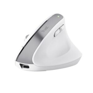 MOUSE TRUST WIRELESS ERGO BAYOII+ 25399 MULTIDISPOSITIVO RF 2.4GHz Y 2xBT DPI AJUSTABLE 800-2400ppp 6 BOTONES CARGA USB-C BLANCO