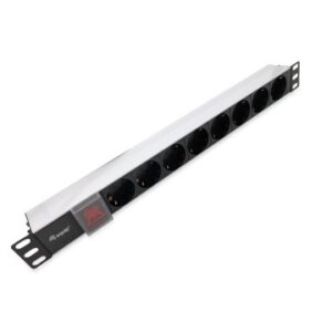 REGLETA ALIMENTACION ALUMINIO RACK 19" 1U 8 TOMAS CON INTERRUPTOR