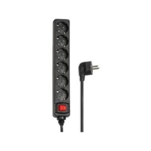 REGLETA ALIMENTACION HAMA CON 6 TOMAS INTERRUPTOR 1,4m COLOR NEGRA