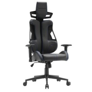 SILLA ERGONOMICA MARS GAMING  MGCELITEBBL CUERO PU PISTON DE GAS CLASE 4 MAS 150Kg NEGRO COSTURAS AZUL