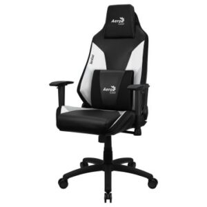 SILLA GAMER AEROCOOL ADMIRAL DISEÑO GAMING PROFESIONAL NEGRA CON DETALLES EN BLANCO SISTEMA AIR REPOSABRAZOS 2D COJIN LUMBAR RESPALDO AJUSTABLE 90º- 1