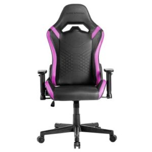 SILLA GAMER MARS GAMING MGCPROBP NEGRA CON DETALLE VIOLETAS BRAZOS REGULABLES EN ALTURA RECLINABLE 135º COJINES ERGONOMICOS SOFT-TOUCH RUEDAS XL
