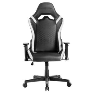 SILLA GAMER MARS GAMING MGCPROBW NEGRA CON DETALLE BLANCOS BRAZOS REGULABLES EN ALTURA RECLINABLE 135º COJINES ERGONOMICOS SOFT-TOUCH RUEDAS XL