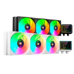 SISTEMA DE REFRIGERACION LIQUIDA MARS GAMING ML-TWO360W 3x120mm ARGB 600W TDP COLOR BLANCO