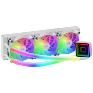 SISTEMA DE REFRIGERACION LIQUIDA MARS GAMING ML-ULTRA360 WHITE 3x12cm ILUMINACION ARGB (ADRESSABLE) TPD 650W PARA PROCESADORES INTEL Y AMD BOMBA OPTI