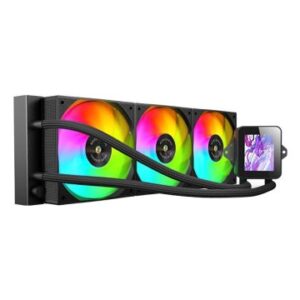 SISTEMA DE REFRIGERACION LIQUIDA MARS GAMING MLVISION360 NEGRO 3x120mm ARGB TPD 500W PANTALLA LCD  PARA PROCESADORES INTEL Y AMD