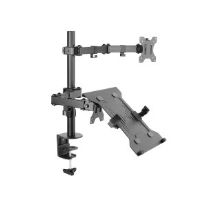 SOPORTE DE MESA EQUIP 650119 PARA 1 PANTALLA 13"-32" DOBLE BRAZO 2 PANTALLAS o 1 PANTALLA + 1 PORTATIL (BRACKET PARA 1 PANTALLA PORTATIL INCL) VESA ST