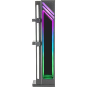 SOPORTE PARA VGA UNIVERSAL MARS GAMING MCAGCB DE ALUMINIO COLOR NEGRO BASE MAGNETICA ANTIDESLIZANTE ILUMINACION ARGB