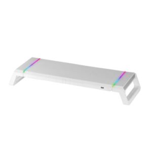 STAND DE SOBREMESA PARA 1 PANTALLAS MAS GAMING MGS-ONE WIHTE AJUSTABLE A 3 TAMA¥OS PUERTO USB 2.0 E ILUMINACION CHROMA RGB