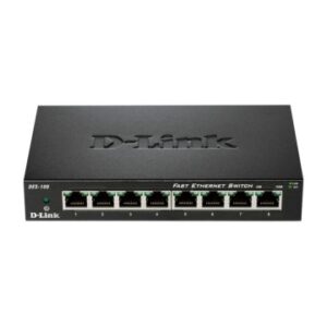 SWITCH NO GESTIONABLE D-LINK DES-108 8P ETHERNET CARCASA METAL SOBREMESA NO RACK
