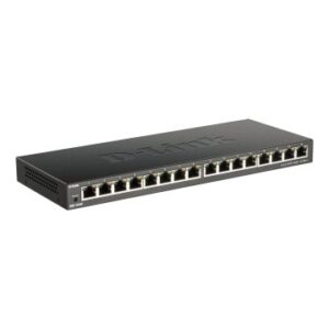 SWITCH NO GESTIONABLE D-LINK DGS-1016S 16P GIGA LOW PROFILE PARA SOBREMESA - PARED O INSTALACIONES DE POCO ESPACIO