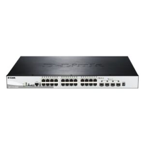 SWITCH SEMIGESTIONABLE D-LINK STACKABLE DGS-1510-28XMP/E 24P GIGA POE (370W)+ 4P 10G SFP+