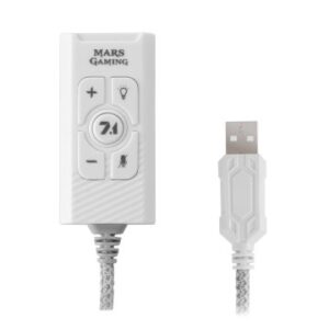 TARJETA DE SONIDO USB 7.1 MARS GAMING MSC2 WHITE SONIDO PROFESIONAL CONEXION JACK 3.5mm Y PUERTO USB